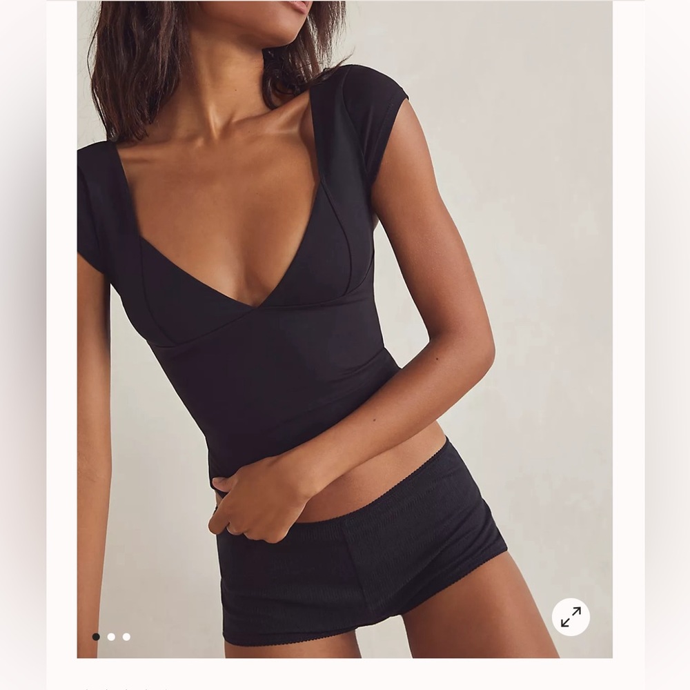 SOLD free people duo corset cami tank black size small/xsmall